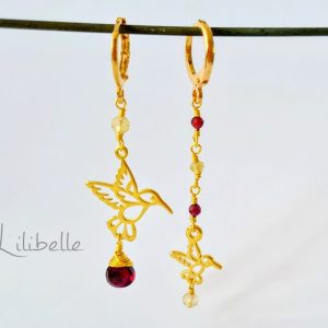 Aretes Colibrie Asimétricos
